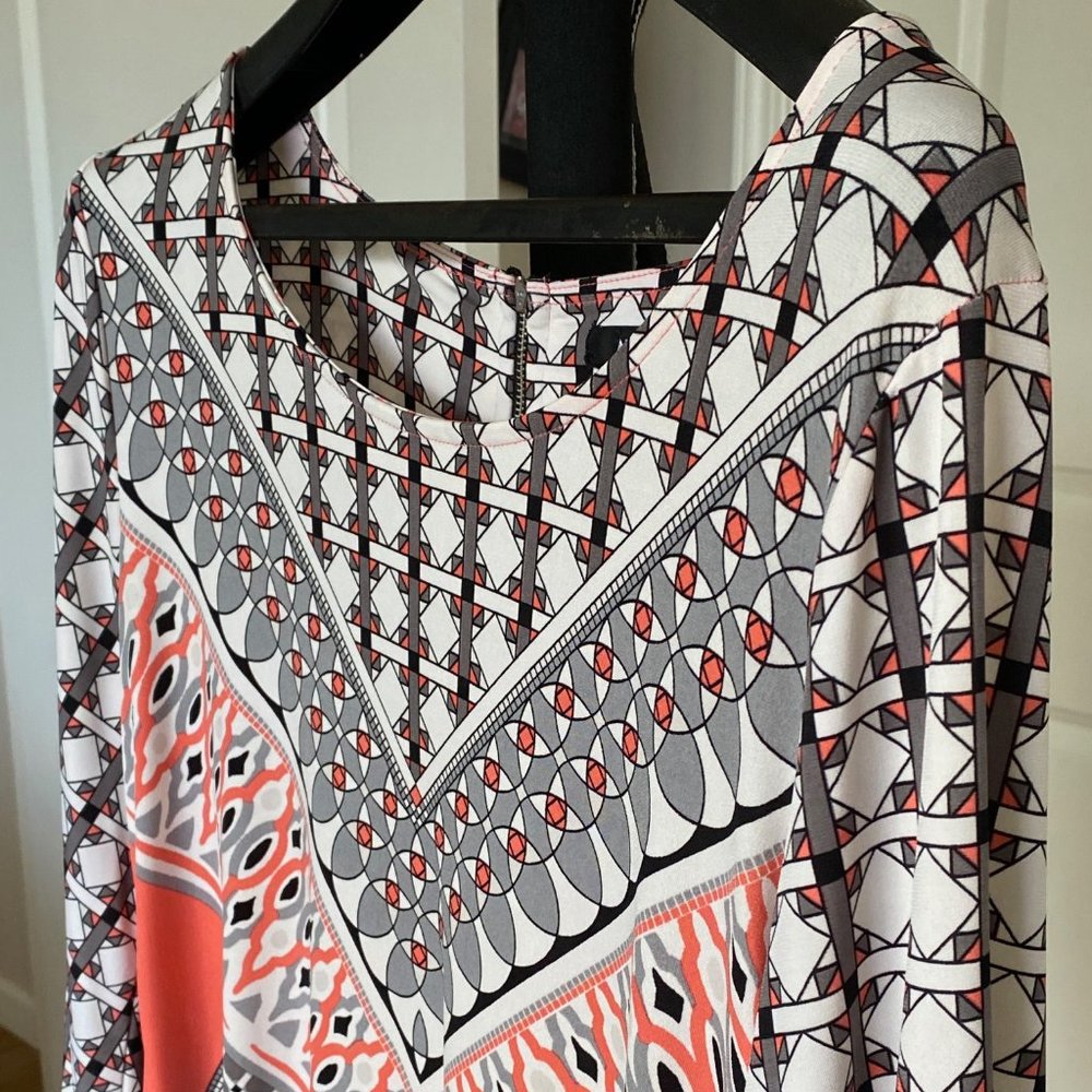 Alfani Tunic Style Blouse with a Graphic Design